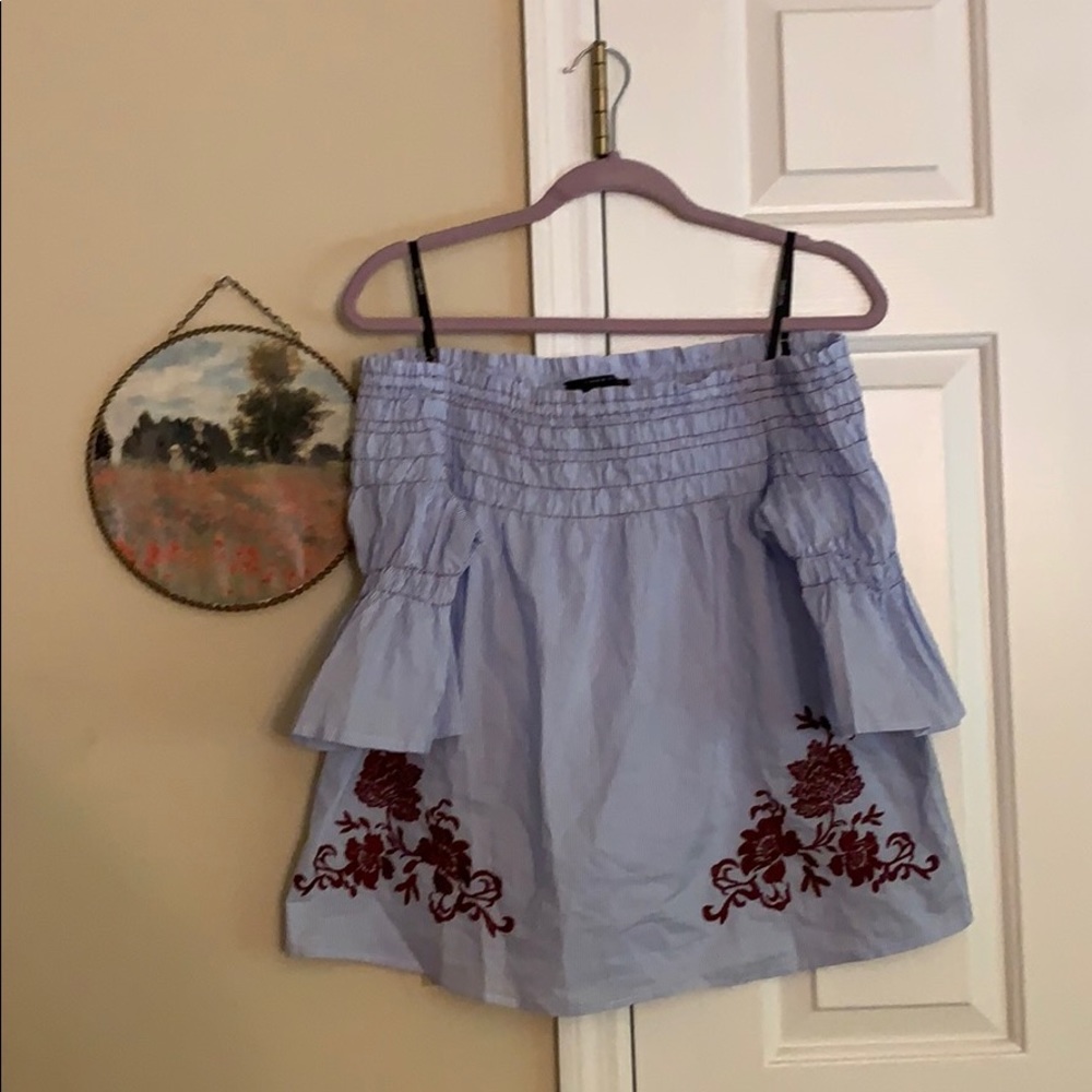 Off the shoulder peasant shirt
